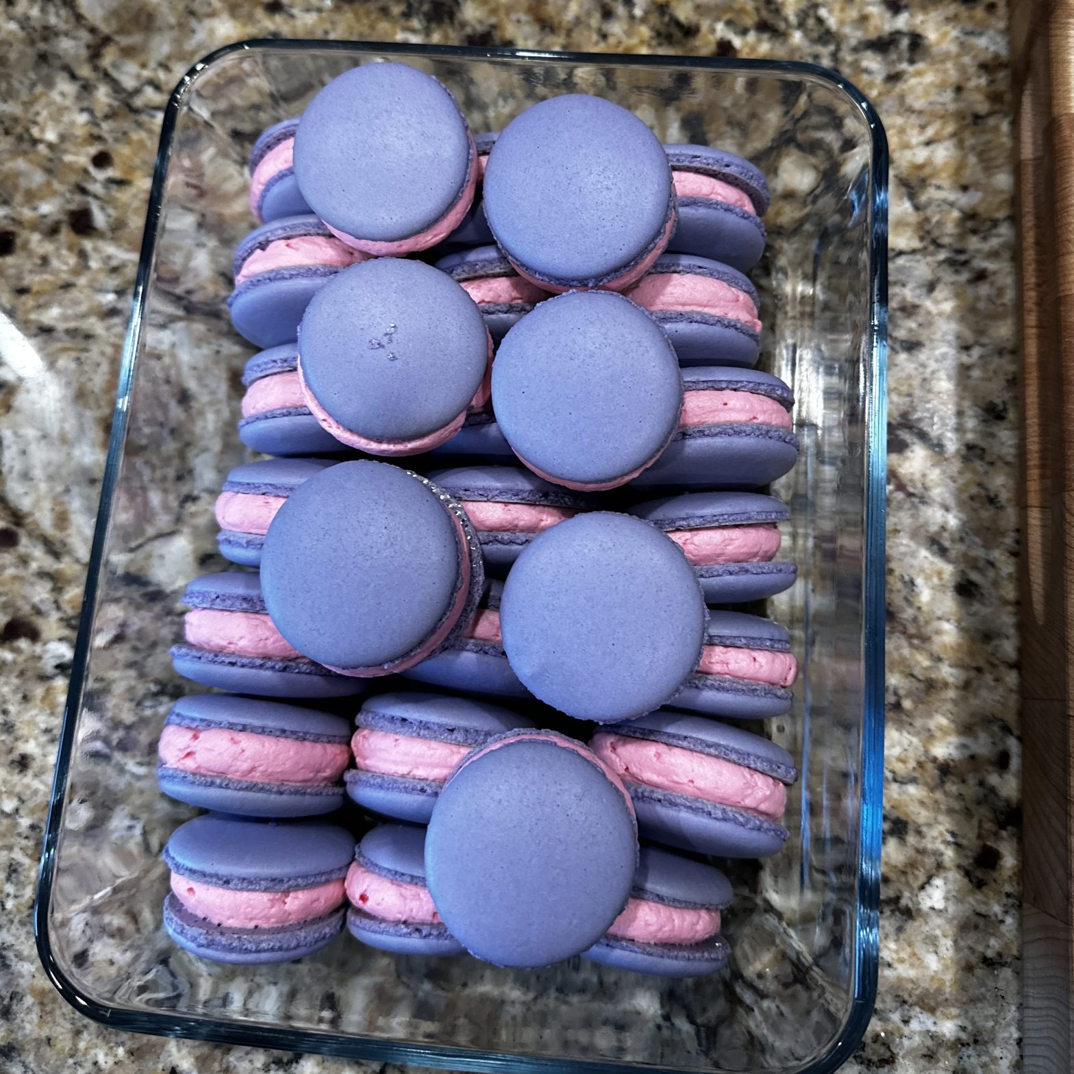 Blueberry lavender macarons