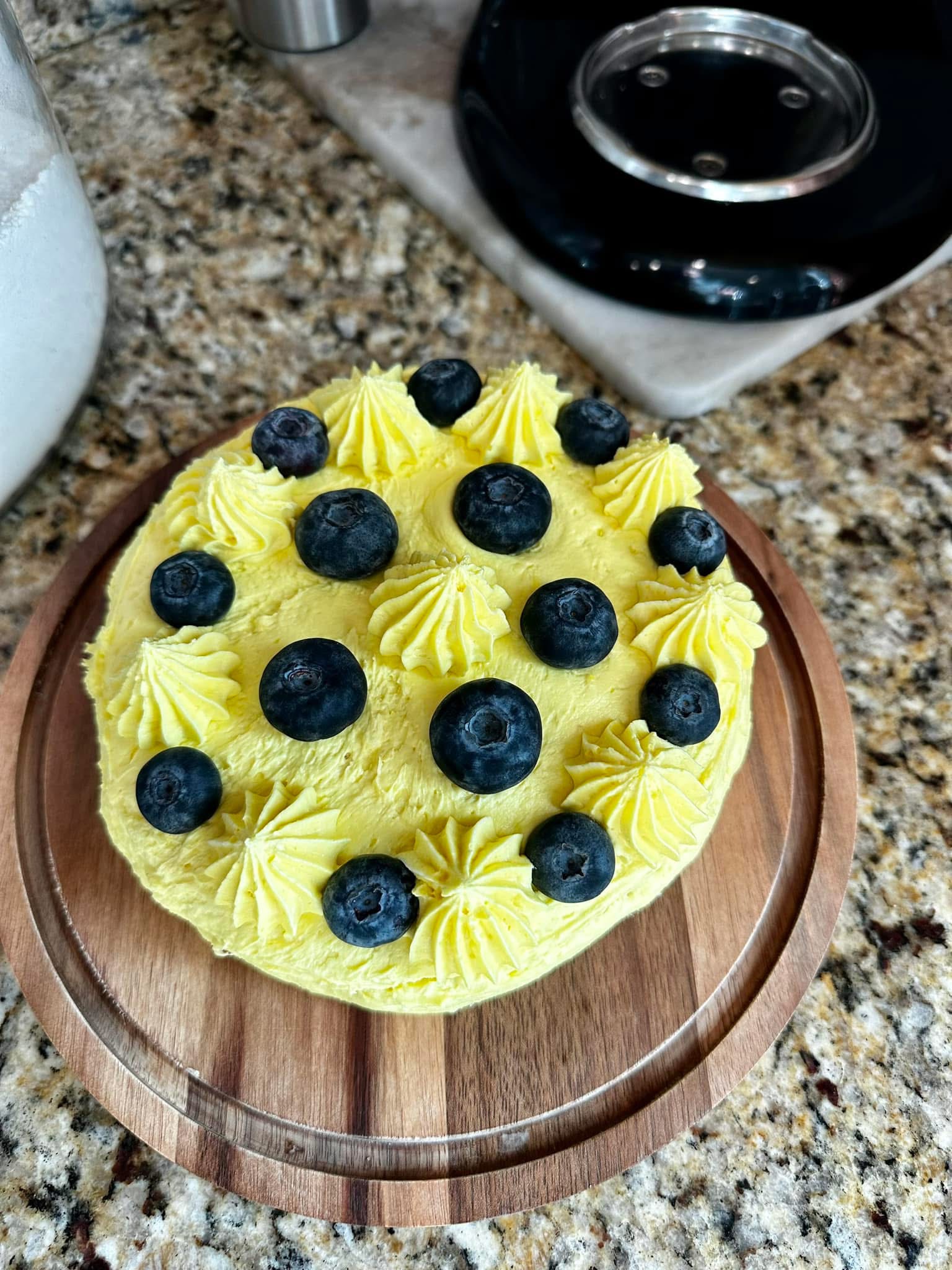 Lemon blueberry chiffon&nbsp;cake